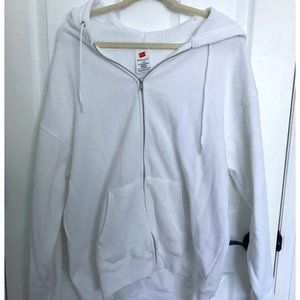 White Zip-Up Hoodie